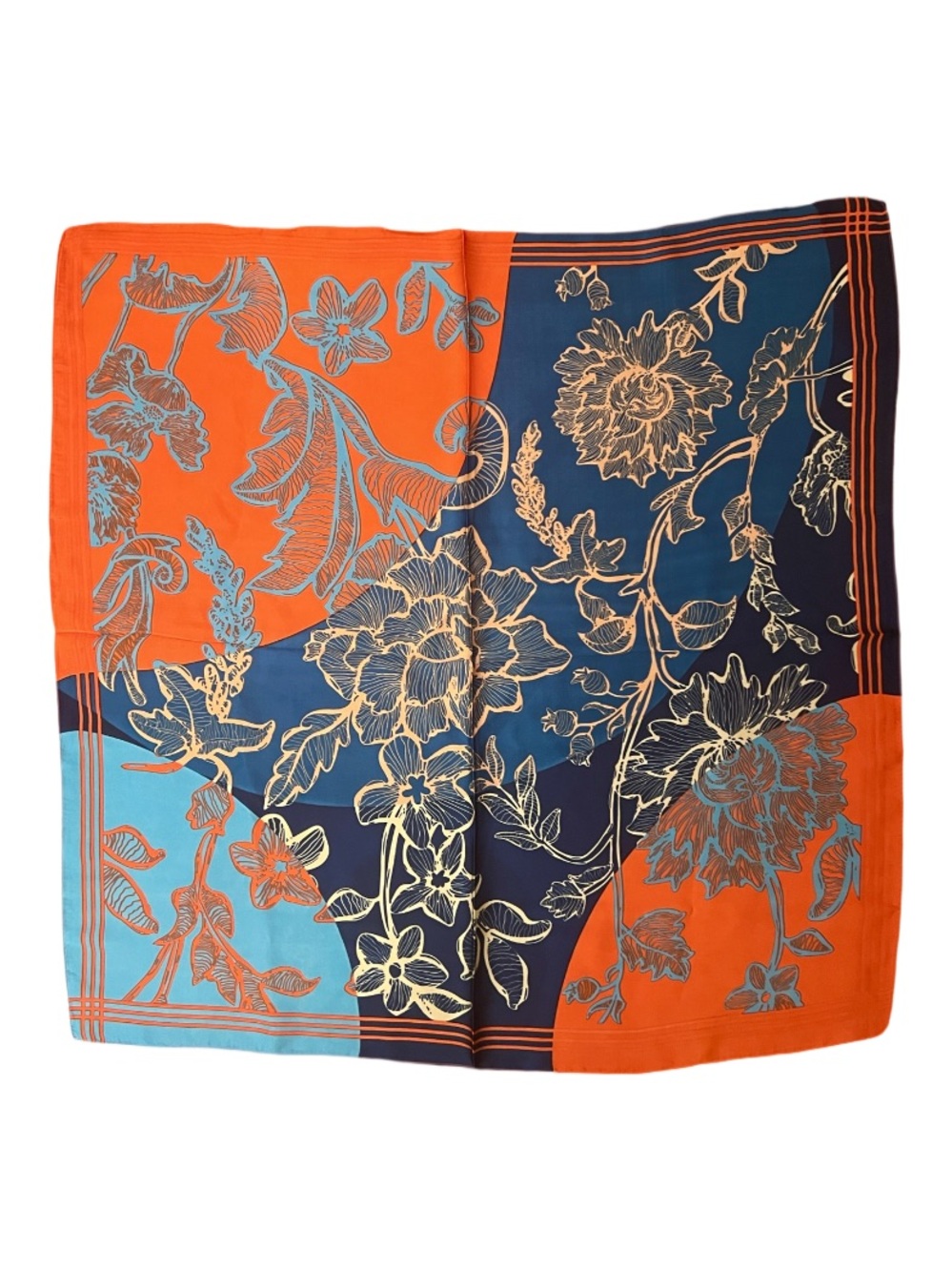 Vintage Vibrant Colourful Scarf - 25 x 25 inches Square